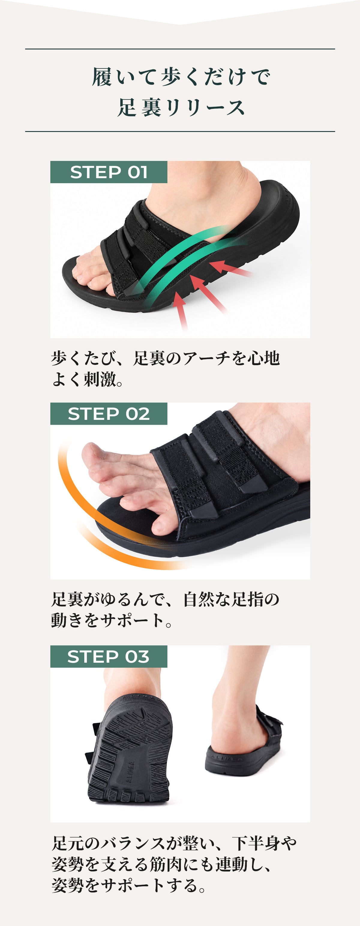 ALINEAリカバリーサンダル